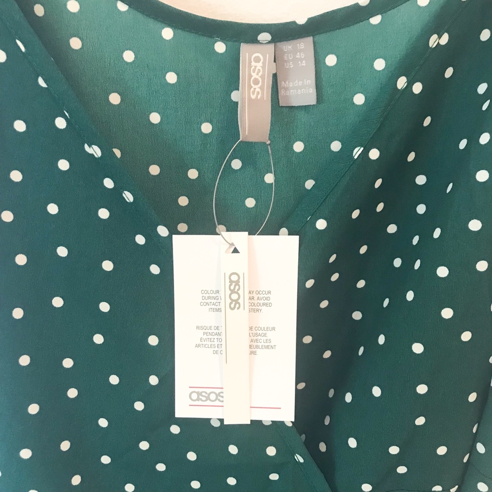 ASOS | NWT cami wrap polka dot midi dress - Picture 5 of 8